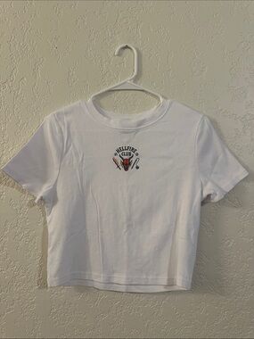 No Boundaries White Crop Top with Small Graphic